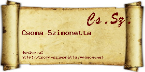Csoma Szimonetta névjegykártya